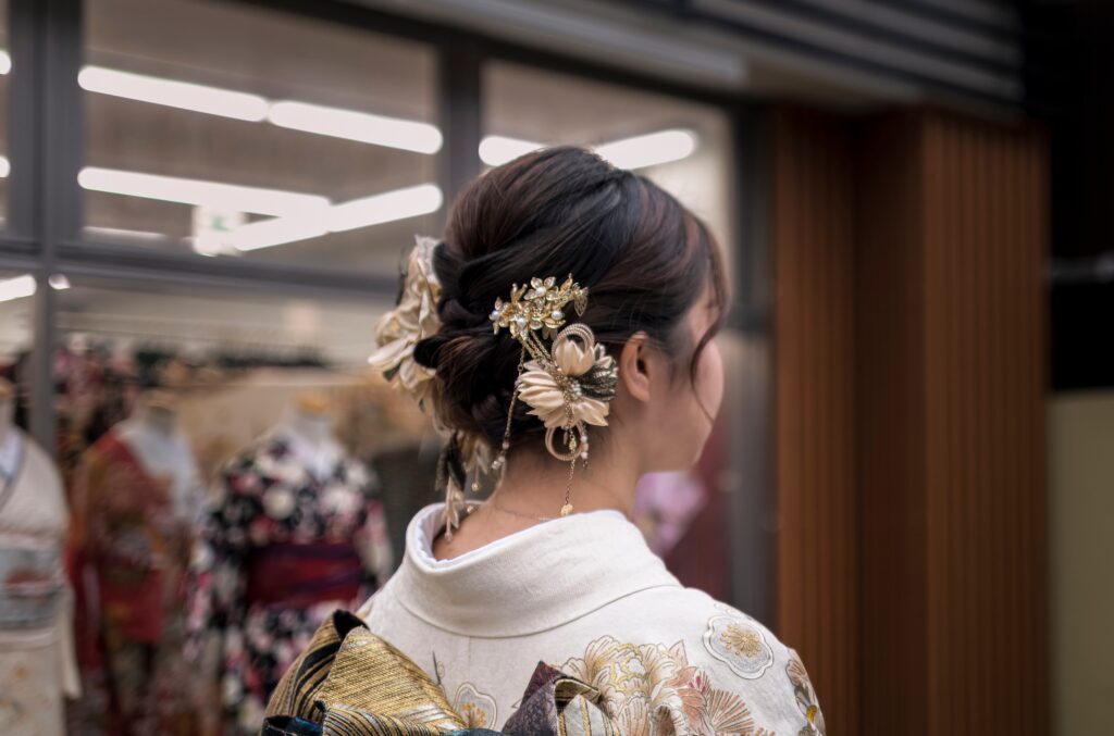 着物レンタルはヘアセット込み